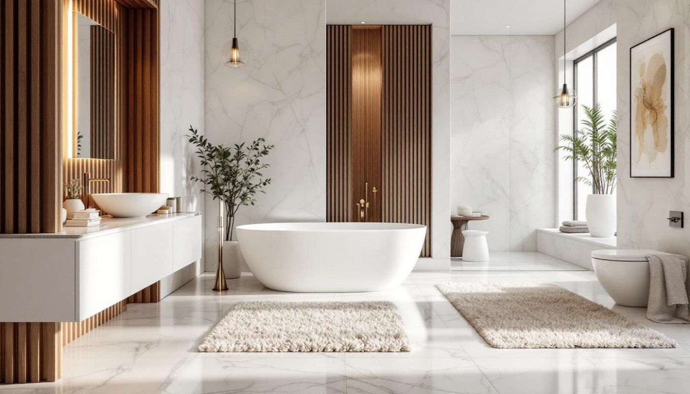 Apportez une touche de luxe à votre salle de bain avec des tapis élégants